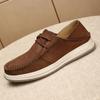 La primera capa de cuero zapatos de hombre hechos a mano suelas ligeras resistentes al desgaste con costuras en la parte superior zapatos de cuero para hombre casuales para exteriores zapatos de cuero de moda para hombre