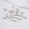 Cuentas Espaciadoras Flor de Cinco Hojas con Circonita Chapadas en Oro de 14K Rueda de Circonita Pavimentada a Micro-Punto Cuentas Espaciadoras Planas Pulsera Hecha a Mano para DIY Material para Pulsera