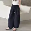 Pantalones tipo linterna ligeros para niña 2026 nuevo estilo de verano, pantalones de pierna ancha con ribete de encaje en el dobladillo, pantalones cortos para niños
