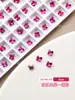 Acessórios de Nail Art da Moda Strass Vermelho Rosa com Base Pontiaguda Ovo de Pombo Deslumbrante Pêssego Inclinado Super Brilhante Decorações de Strass Irregulares Multifacetadas
