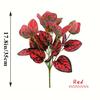 Amazon Simulación Planta Verde Ramo Pequeño Estrella Poinsettia Verde Rosa Hojas de Árbol Falso Ruibarbo de Campo Regalo Adornos Decorativos para Habitación de Boda