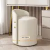 Taburete de Maquillaje para Uso en Casa, Adecuado para Habitaciones de Niñas, con un Toque de Lujo Sencillo de Alta Gama, Taburete Redondo de tocador Estilo Hada Color Crema, Taburete Redondo para Manicura