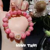 Filigrana Dourada Flor de Pessegueiro Rosa do Mar Fluorita Flor de Abóbora Deus Pulseira Joias Pó de Flor Conjunto de Pulseiras de Zircônia