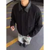 Jaqueta de Lã Casual Nova de Outono 2026 Tamanho Grande Solta para Homens, Estilo Hong Kong Gola Reversível para Uso Externo com Design Color Block