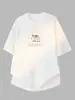 Camiseta de Algodón Puro Pesado 260g para Hombre de Manga Corta Verano Estampado de Elefante de Dibujos Animados Cuello Redondo Top Camiseta Base de Algodón