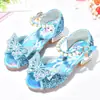 Zapatos de Princesa para Niñas Sandalias de Verano para Niñas Zapatos de Cristal Suave para Niñas Pequeñas Zapatos de Tacón Alto Brillantes con Diamantes para Escenario y Actuación