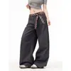 Pantalones Casuales de Gama Alta con Pierna Curva para Mujer, Diseño Único, Versátiles, Pantalones de Pierna Ancha Fluidos de Largo Hasta el Suelo, Estilo Ins