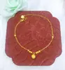 Tobillera de Borla con Cascabeles Múltiples en Forma de Corazón Chapada en Oro de Latón para Mujer, Nuevo Estilo Accesorio para el Pie con Forma de Corazón, Ajustable y Color Duradero