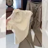 Top de punto estilo francés para mujer, con muchas perlas, cuello semi-alto y manga corta, perfecto para principios de otoño, con un diseño sofisticado y un aspecto único y hermoso