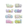 Mini tamaño pequeño Placa Letra Inglesa Bueno Resina Accesorios Funda para Teléfono Celular Zapatos de Cueva Cadena Llavero Accesorios de Joyería