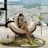 Sillón mecedor de sofá perezoso, reclinable de dormitorio, silla de ocio para adultos, sillón mecedor de ocio individual para sala de estar y balcón, adecuado para dormir y acostarse