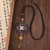 Colar de Brocado Song Tradicional Chinês, Acessório da Moda Estilo Chinês Novo, Colar de Brocado Song com Padrão Auspicioso Dupla Face Vintage Hanfu