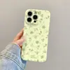 Funda floral verde adecuada para iPhone 17 Pro Max, funda de teléfono creativa 16, cubierta protectora 15, caricatura 14, película