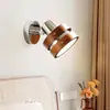 Lámpara de Pared Retro Estilo Japonés para Mesita de Noche con Diseño Bauhaus, Pared de Fondo de Dormitorio de Casa Antigua Vintage, Color Madera Vintage para Ambiente