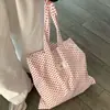 Bolso de Hombro Individual Estilo Coreano para Viajes Cotidianos Bolso de Lona Artístico con Lunares Gran Capacidad Estilo Perezoso para Estudiantes Mujeres Clase