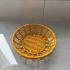 Prato de exibição de lanches e sobremesas trançado Cesta de frutas para o chá Cesta trançada para caçarola Cesta de pão para sala de estar da casa Prato de frutas secas