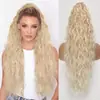 Coleta Sintética Estilo Europeo y Americano para Mujer, Cabello Largo Rizado Ondulado, Rizado Tipo Maíz Esponjoso, Coleta con Pinza de Garra, Fibra de Alta Temperatura