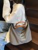 Bolsa de Lona para Mujer de Gran Capacidad 2025 Nueva Bolsa para Ropa de Trabajo para Clase de Estudiante Universitario Versátil Casual Simple Bandolera Tote