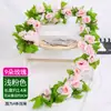 Rosa Artificial Flor Falsa Guirnalda Colgante de Pared Envuelta Alrededor de Tuberías de Agua de Aire Acondicionado para Bloquear y Decorar Techo de Sala de Estar Plantas de Plástico