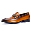 Sapatos Casuais de Couro, Sapatos Business Casual Masculinos, Mocassins Masculinos de Bico Fino em Couro Genuíno, Sapatos Masculinos Cruzados para Exportação Britânica Feitos à Mão