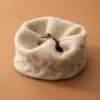 Novo conjunto de chapéu e cachecol de cashmere, aquecedor de pescoço de lã tricotada, chapéu espessado com cordão, chapéu de tricô de cashmere feminino