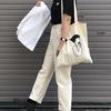 Bolsas de Algodón Fino con Diseño Nicho Coreano ins Patrón Divertido de Dibujos Animados Lindo Bolsa de Lona Bolso de Hombro Bolsa de Compras