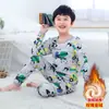 Conjunto de Roupa Térmica com Forro de Fleece para Meninos, Conjunto de Outono para Meninos (Blusa e Calça), Pijama Espessado Infantil, Roupa de Casa de Inverno para Meninas