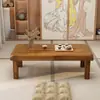 Mesa de centro de madeira maciça para sala de estar, uso doméstico, apartamento pequeno, uso duplo para varanda, mesa pequena, mesa de jantar, de madeira, simples, mesa de chá estilo chinês novo