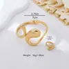 Set de Anillo y Pulsera de 2 Piezas, Moderno Estilo Ins con Textura Metálica, Diseño de Gota de Agua Abrazo, Diseño Exagerado, Accesorio Único para Fiesta