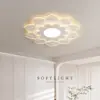 Luz de Techo para Sala de Estar Moderna Simple Forma de Flor Luz Principal Cálida Habitación Dormitorio Protección Ocular Luz LED Estudio Restaurante Luz de Techo