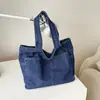 Bolso de Mezclilla Estilo Bosque para Mujer Japonés Nuevo Estilo Moda Gran Capacidad Bolso de Viaje Diario Estudiante Universitario Bolso Tote de un Solo Hombro para Clase