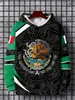 Patrón de Bandera Mexicana Impresión 3D Transfronterizo Nuevo Sudadera con Capucha Casual para Hombre Venta Directa de Fábrica Suministro
