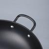 Olla doméstica redonda de fondo redondo sin recubrimiento antiadherente, mango de madera, olla de hierro, olla de cocina para restaurante, wok sin hollín, venta al por mayor de fábrica