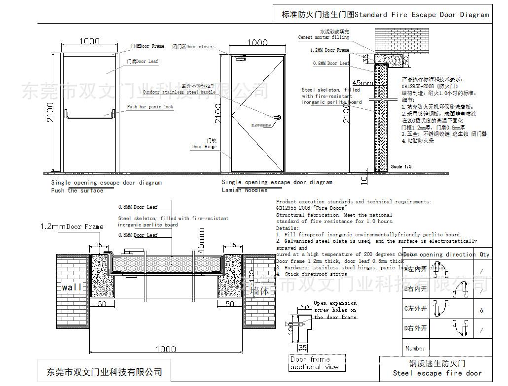逃生门单开图纸2