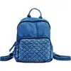 Mochila Jeans Lavada Casual Feminina Moda Versátil Leve para Viagem Tendência Simples Bolsa de Ombro de Mão