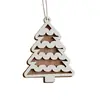 Adornos de Navidad Casa de Madera Tallada Nórdica Decoraciones Colgantes Árbol de Navidad Copo de Nieve Piezas para Exhibición en Ventana DIY Decoraciones de Navidad