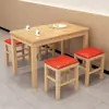 Mesa y Sillas de Comedor Rápidas de Madera Maciza, Mesa de Comedor para Apartamento Pequeño, Mesa Rectangular para Desayuno de Snack Bar, Mesa de Comedor para el Hogar
