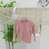 Outono e Inverno Meninas Coreanas Doce Camiseta Básica de Manga Longa Versátil Doce Básica Masculina Gola Redonda Camiseta Lixada