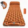 Colchoneta de camping inflable con bomba de pie, hecha de tela 40D Nylon TPU, impermeable y duradera. Tamaño individual/doble opcional, portátil para acampar al aire libre, senderismo y picnic.
