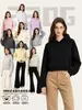 Otoño e Invierno Nuevo Sudadera Corta con Capucha para Mujer Moda Coreana Simple Versátil Peso Pesado 330g Sudadera con Capucha Venta al por Mayor