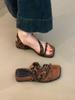 Sandalias Abiertas de Diseño Retro Francés de Dos Usos Simples para Mujer, Gruesas y Versátiles con Estilo, Sandalias Versátiles para Usar Afuera