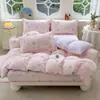 Juego de cuatro piezas de sábana bajera ajustada de algodón puro estilo nórdico, funda de edredón 100% algodón, juego de cama para dormitorio de estudiante individual/doble, juego de tres piezas, apto para todas las estaciones