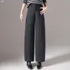 Pantalones de Pierna Ancha de Cintura Alta Personalizados Otoño/Invierno para Mujer 2026 Nuevos Sueltos Adelgazantes Caída Recta Pantalones Banana Casuales Largos
