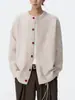 Suéter cárdigan de color sólido americano con botones estilo perezoso para hombre 2026 Nueva marca de moda holgado casual versátil tejido exterior