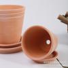 Vaso de Flor de Cerâmica Vermelha Respirável Estilo Nórdico ins Vaso Grande de Flor Cerâmica para Casa Sala de Estar Varanda Interna Vaso para Planta com Prato