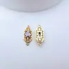 Conector de Pingente Duplo Estilo Chinês Retro Floral Preserva Cor Banhado a Ouro Acessórios para Joias Colar de Pérolas Artesanal DIY