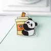 Broche de Panda Transparente con Borde de Dibujos Animados de Acrílico Accesorio para Mochila Regalo para Estudiante de Primaria Muñeca Linda Fresca y Dulce
