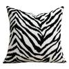 Almofada de Sofá para Sala de Estar Padrão Zebra Preto e Branco de Luxo Moderno Almofada Decorativa Macia Modelo de Quarto Hotel Pousada Travesseiro de Cabeceira