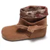 Estilo Bosque~Estilo Bosque Retro Botines Cortos de Punta Redonda con Tacón de Bloque y Aumento Oculto de Altura, Botines Florales Pequeños para Mujer, Botas Birkenstock Nuevas de Otoño