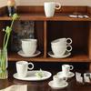 Taza de Cerámica Blanca Pura para Café, Juego de Taza y Platillo de Alta Gama, Taza para Desayuno en Casa, Taza para Latte, Taza para Latte Art de Cappuccino, Engrosada